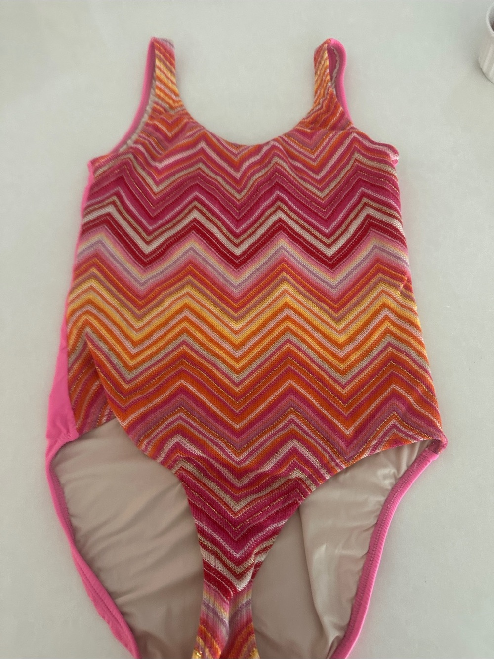PQ Swim Pink and Orange Chevron One-Piece